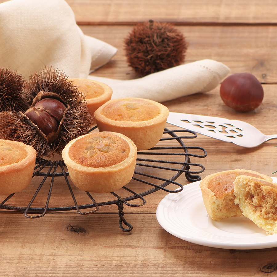TẾT 2024 Bánh Tart Hạt dẻ vị đường nâu, siro lá phong, caramel Sweet Marron Hộp 10 Cái