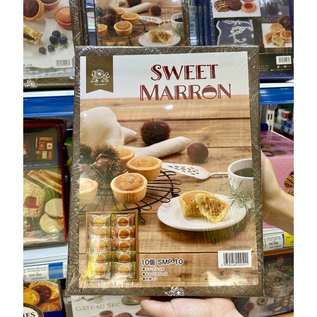 TẾT 2024 Bánh Tart Hạt dẻ vị đường nâu, siro lá phong, caramel Sweet Marron Hộp 10 Cái