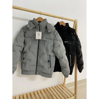 Áo phao nam gben áo khoác phao nam nhung dài tay áo phao béo nam có mũ áo phao mùa đông trần bông 3 lớp hai màu đen, xám