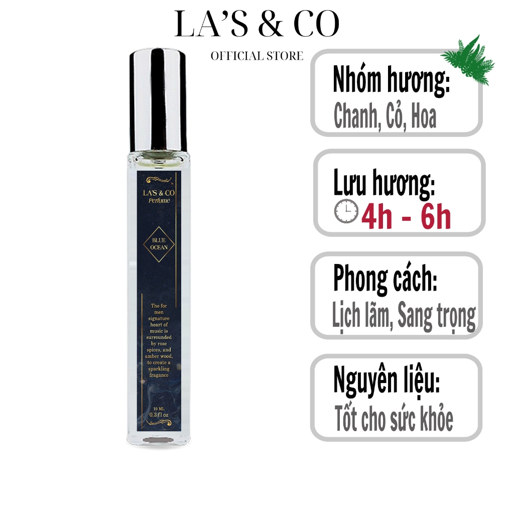 - Nước hoa nam La's & Co với hương thơm lịch lãm, cuốn hút 10ml x 2 - Dạng xịt