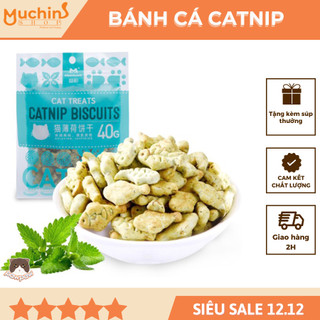  Bánh Cá Thưởng Catnip Cho Mèo Sạch Răng Tiêu Búi Lông Gói 40g - Bánh Cá Catnip Cho Mèo | Muchinshop