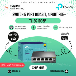 Bộ chia tín hiệu poe gigabit 5 cổng với 4 cổng poe+ tl-sg1005p . hàng chính hãng tp-link