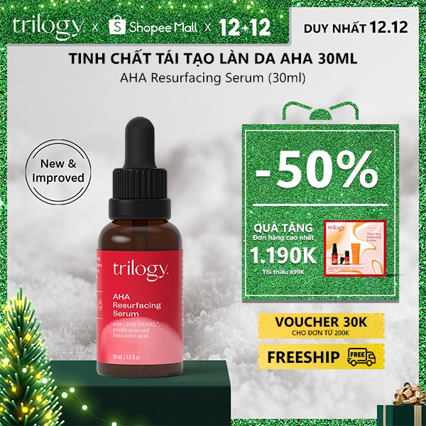 Trilogy Tinh chất tái tạo làn da AHA - Trilogy AHA Resurfacing Serum 30ml [Renew]