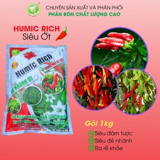 Phân bón cho ớt đẻ nhánh humic rich gói 1kg - đẻ nhánh nhiều, đâm tược nhanh, ra rễ khỏe, bung đọt, vọt đọt