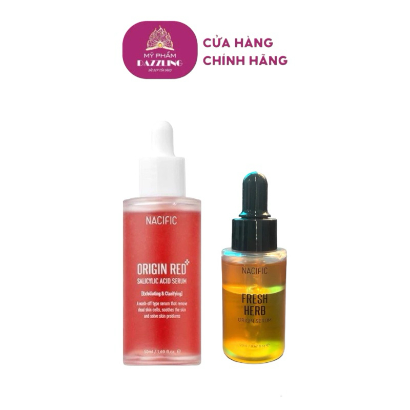 COMBO Tinh Chất Peel Da Nacific Origin Red 50ml + Serum Dưỡng Ẩm Nacific Fresh Herb 20ml