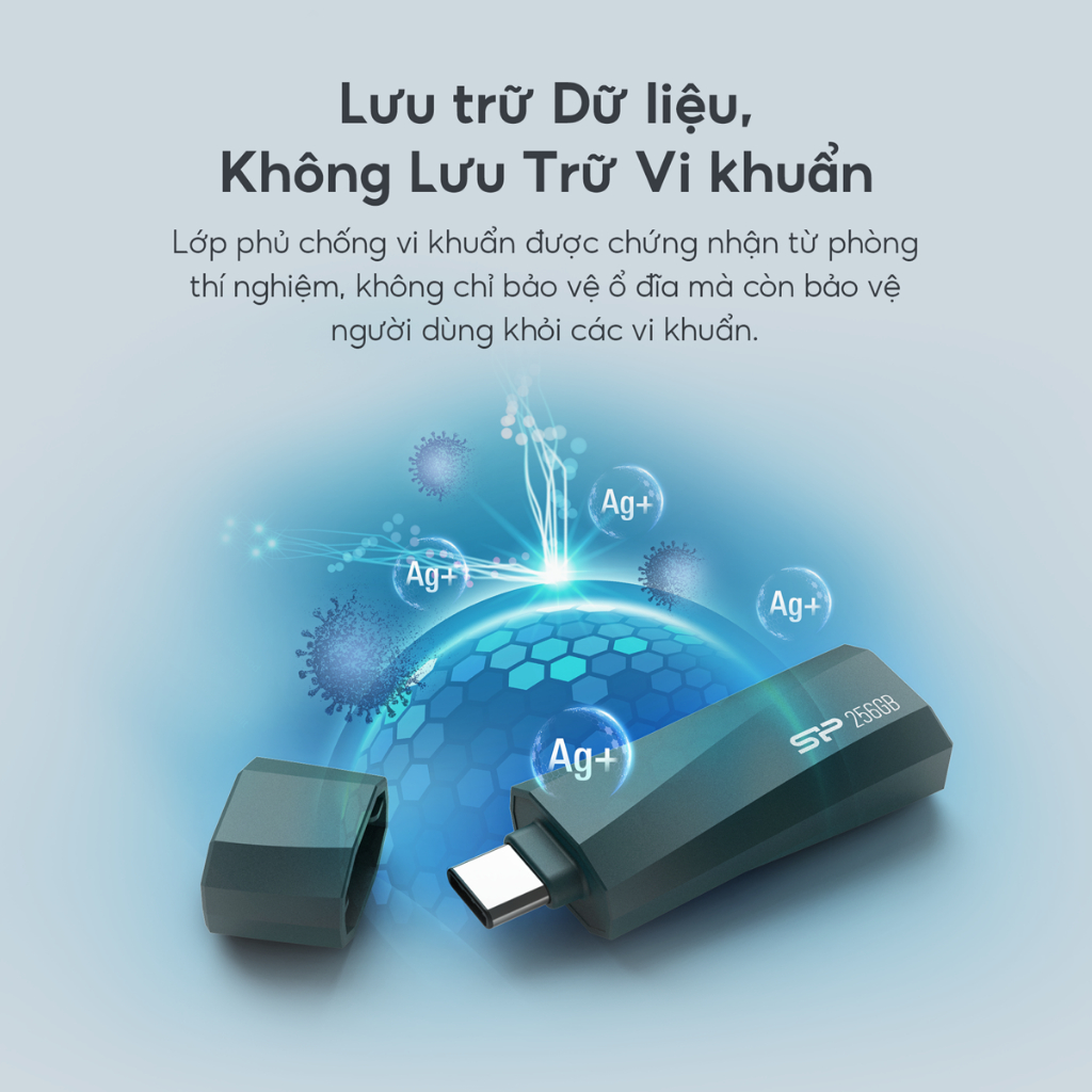 USB Silicon Power Mobile C07 Xanh/Hồng Type-C USB 3.2 Gen 1 Truyền dữ liệu siêu tốc 16GB/32GB/64GB/128GB/256GB - BH 5năm