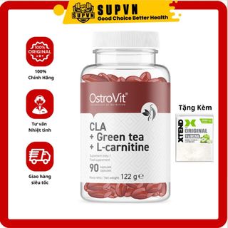 Viên đốt mỡ giảm cân Ostrovit Cla + Green Tea + L-carnitine 90 viên - Hỗ trợ giảm mỡ trong tập gym