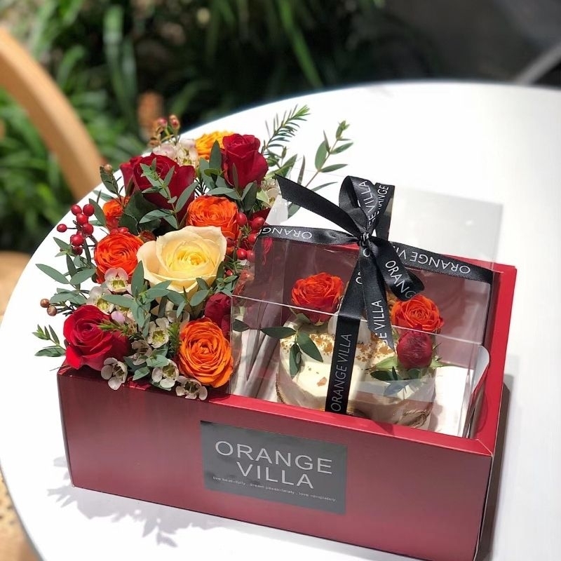 Hộp Mica đựng Hoa và Bánh với đủ loại đế Thấp, Cao, To.