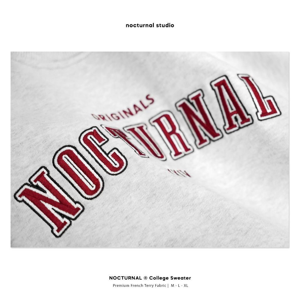 Áo Sweater NOCTURNAL College Sweater Nỉ Chân Cua Cotton 100% Unisex Local Brand