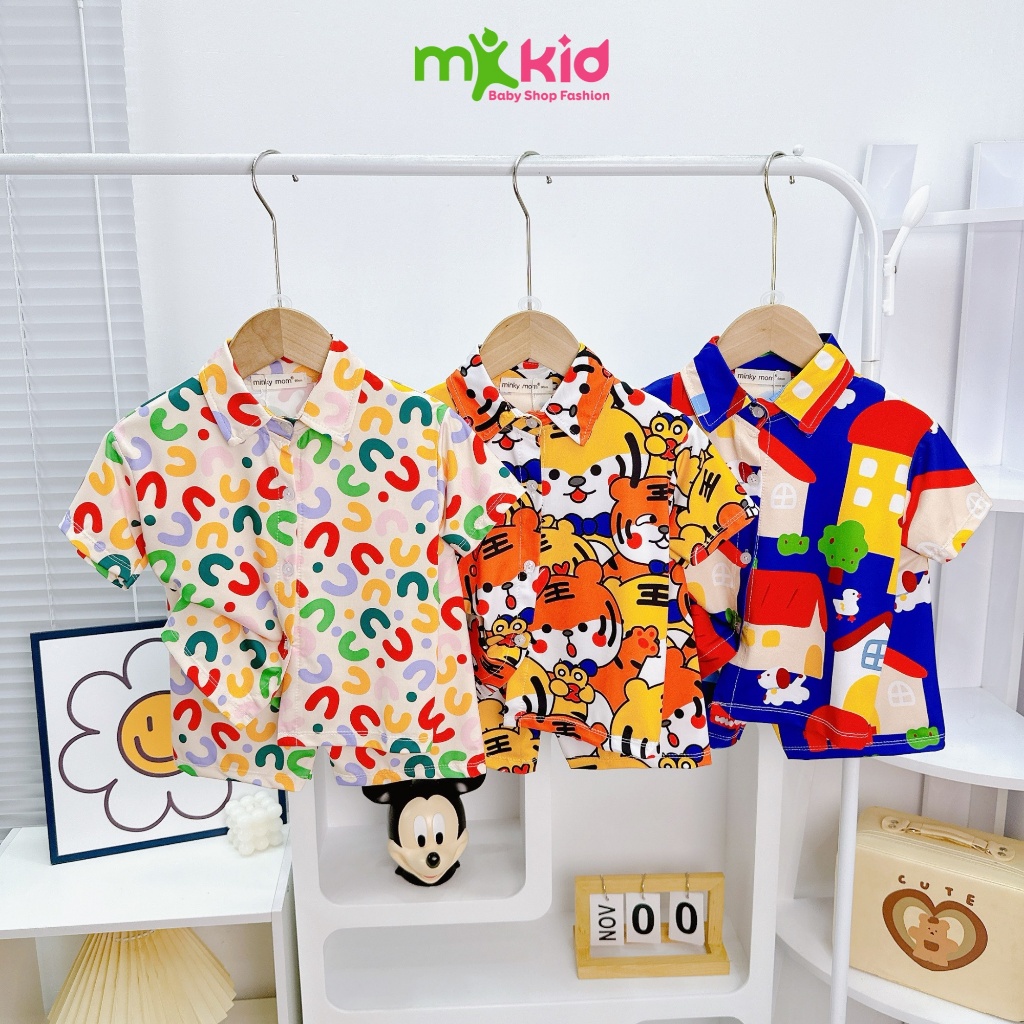 Đồ Kiểu Hình Hổ Cho Bé 8-25KG 💖FREE SHIP💖 Bộ Thun Thái Cộc Tay Cổ Sơ Mi cho bé trai Mặc Tết