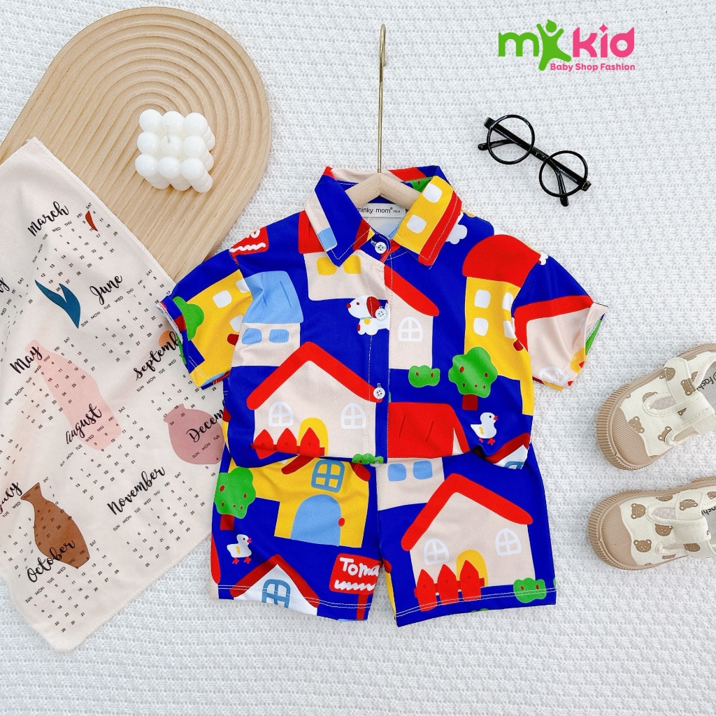 Đồ Kiểu Hình Hổ Cho Bé 8-25KG 💖FREE SHIP💖 Bộ Thun Thái Cộc Tay Cổ Sơ Mi cho bé trai Mặc Tết