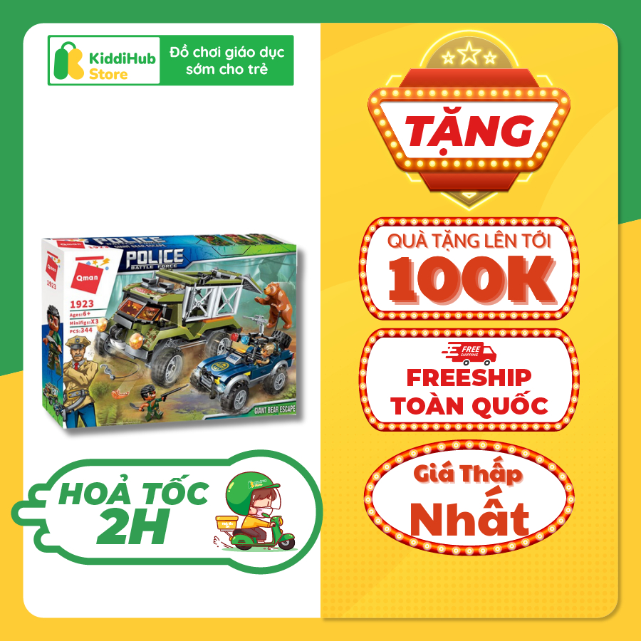 Đồ chơi xếp hình Qman 1923 - Giải cứu chú gấu