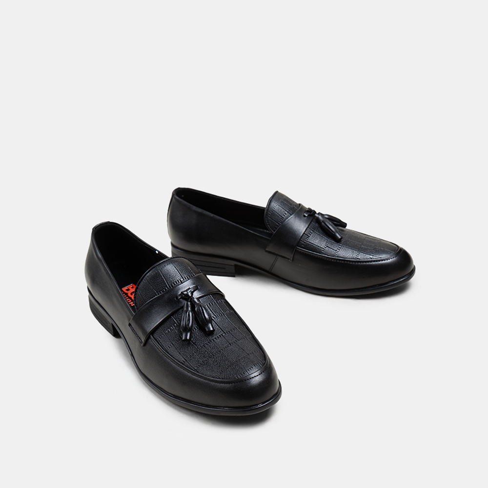 Giày tây nam da bò trẻ trung thanh lịch màu đen BQ GT 2036