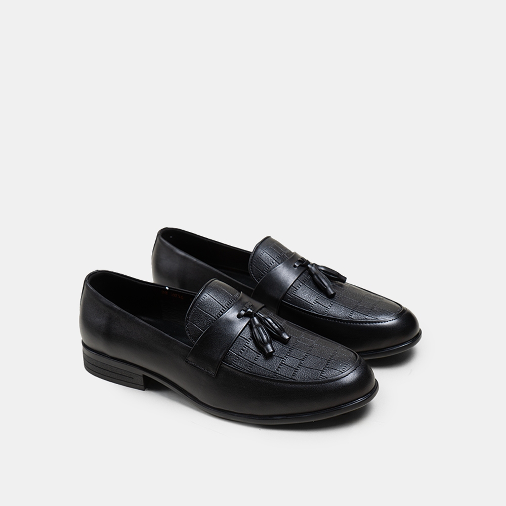 Giày tây nam da bò trẻ trung thanh lịch màu đen BQ GT 2036