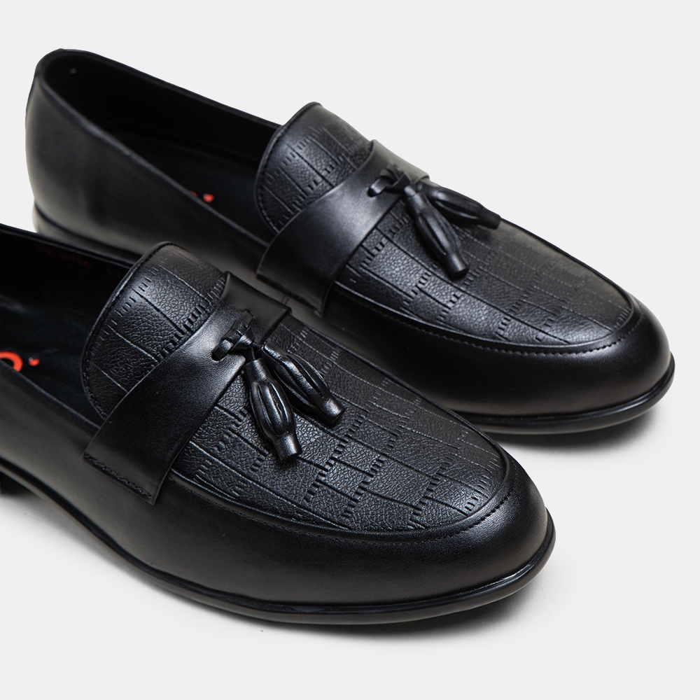 Giày tây nam da bò trẻ trung thanh lịch màu đen BQ GT 2036