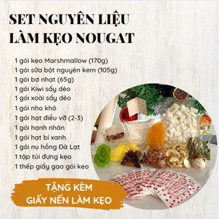 Set nguyên liệu làm kẹo nougat 500g (Kẹo hạnh phúc, làm được 40 đến 50c)