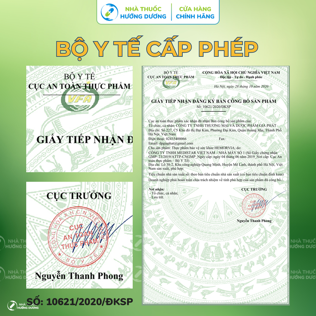 Viên Uống Co Búi Trĩ, Giảm Sưng Đỏ Và Đau Rát Hậu Môn, Hỗ Trợ Nhuận Tràng, Táo Bón Hemorvia Gia Phát Pharma 30 Viên/Hộp