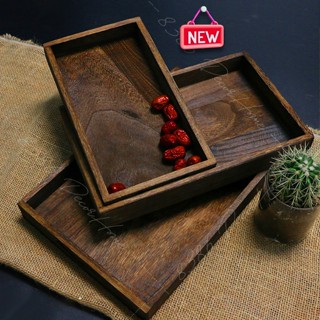Khay bàn trà sự kiện, hộp quà gỗ thông tự nhiên sơn màu óc chó decor chụp ảnh, đựng đồ dùng phụ kiện nhiều kích thước