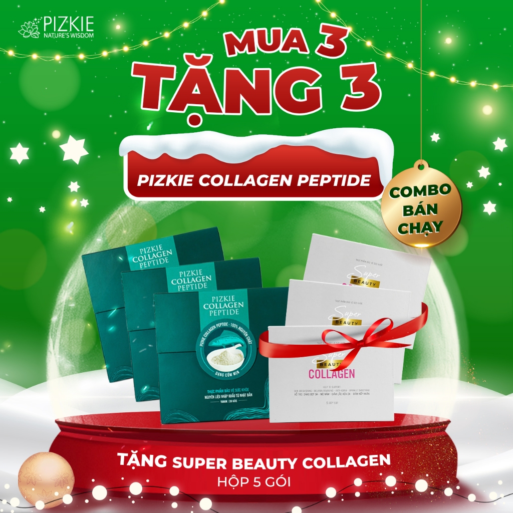 PIZKIE COLLAGEN PEPTIDE 5GR BÍ QUYẾT ĐẸP TOÀN DIỆN TỪ DA ĐẾN TÓC