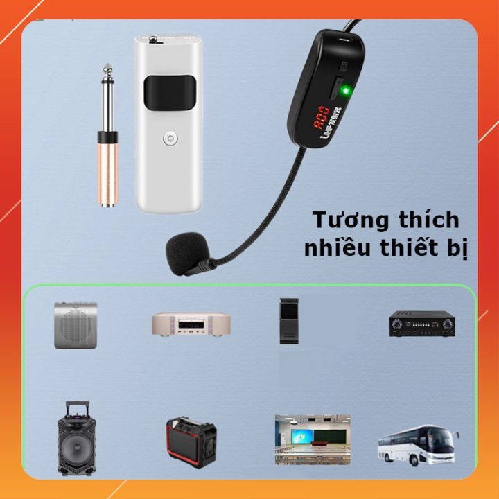 XXD-4L - Bộ 4 Micro Cài Tai Không Dây UHF Cho Loa Trợ Giảng, Amply, Thiết Bị Thu Phát, Phạm Vi Thu 50m