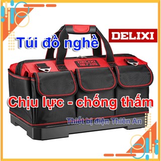  Túi đựng đồ nghề đế nhựa cứng chịu lực chống thấm nước Delixi túi đồ nghề đế cứng đựng máy khoan sửa chữa giỏ đồ nghề 