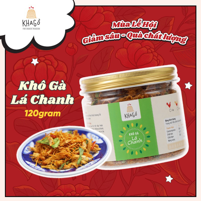 KHÔ GÀ LÁ CHANH 120gr | KHA GỒ | Ăn Vặt Văn Phòng, Du Lịch, Tết, Sài Gòn Ngon