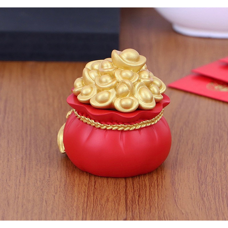 HŨ ĐỰNG MUỐI GẠO TÀI LỘC, TÚI THẦN TÀI MAY MẮN ĐỂ BÀN THỜ TRANG TRÍ NHÀ CỬA CHUN VÀNG CHIÊU THẦN TÀI