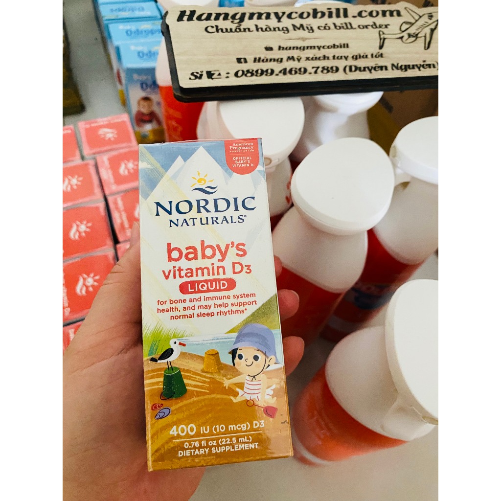Baby's Vitamin D3 Nordic Naturals Tinh Khiết Cao Cấp 400 IU cho bé từ sơ sinh.