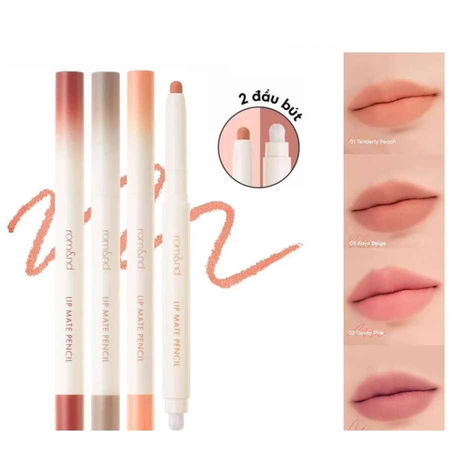 Chì kẻ viền môi Romand Lip Mate Pencil (có thiết kế đầu cọ tán)