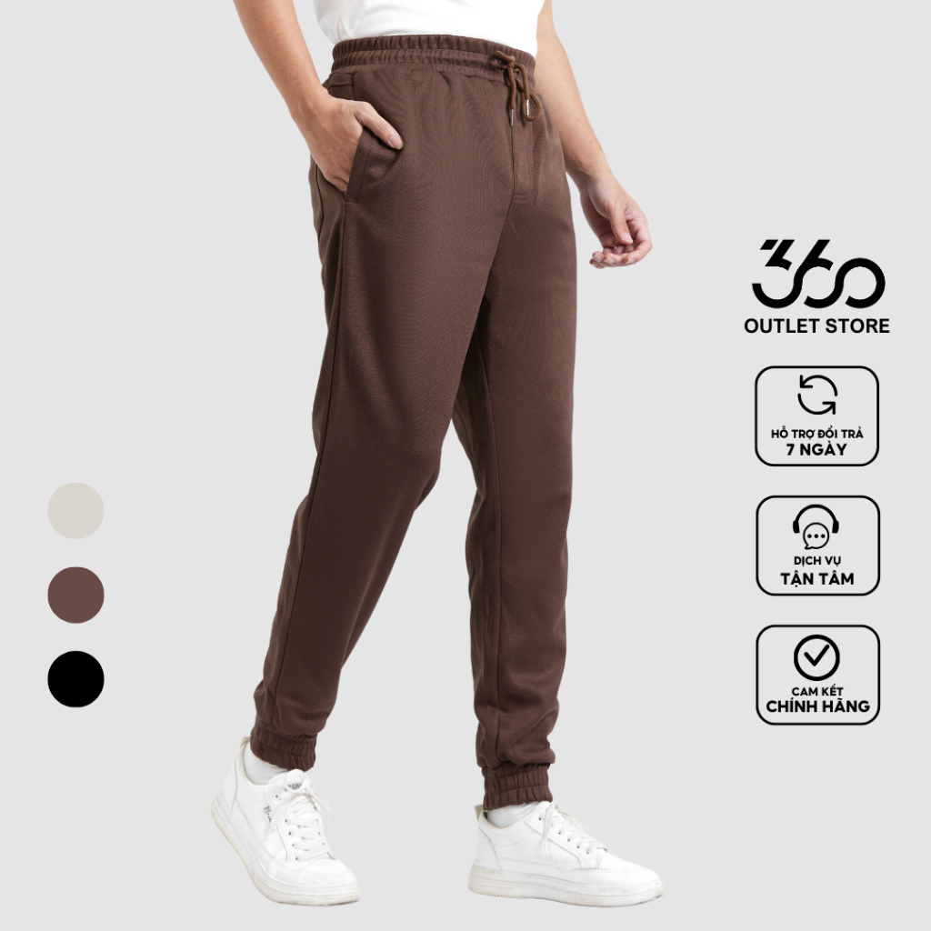 Quần nỉ nam mùa đông jogger cạp chun dây rút 360 Boutique bộ nỉ nam thể thao thu đông chất liệu texture - QGNOL426