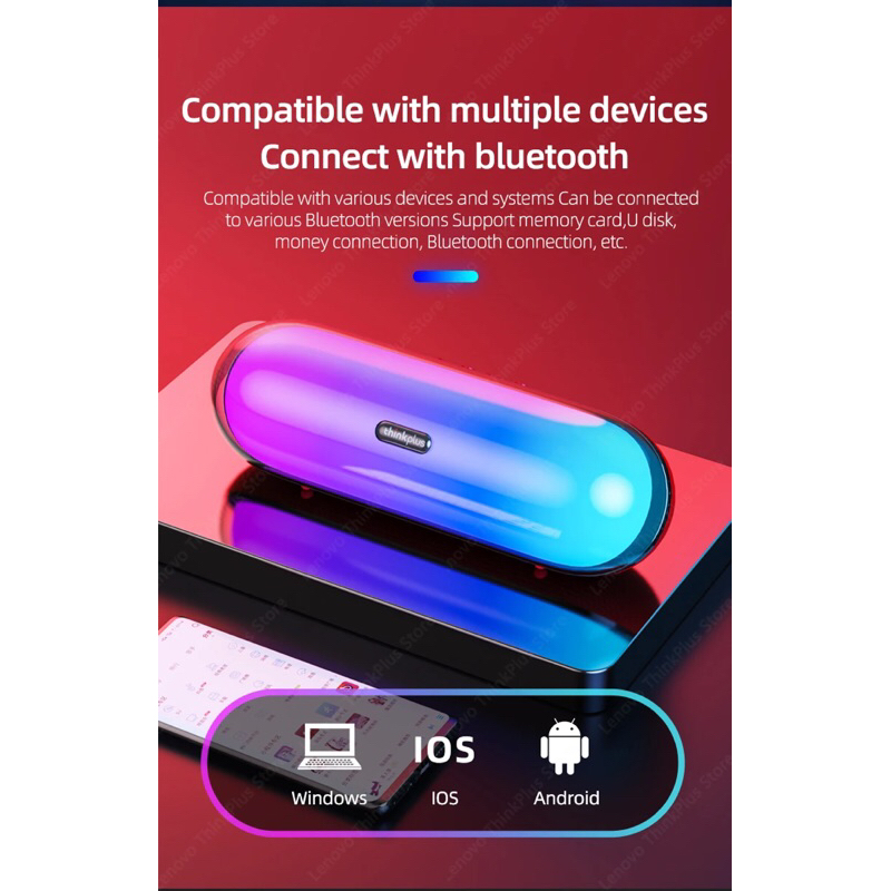 Loa bluetooth Lenovo TS40 Pro Led RGB âm thanh HIFI Stereo