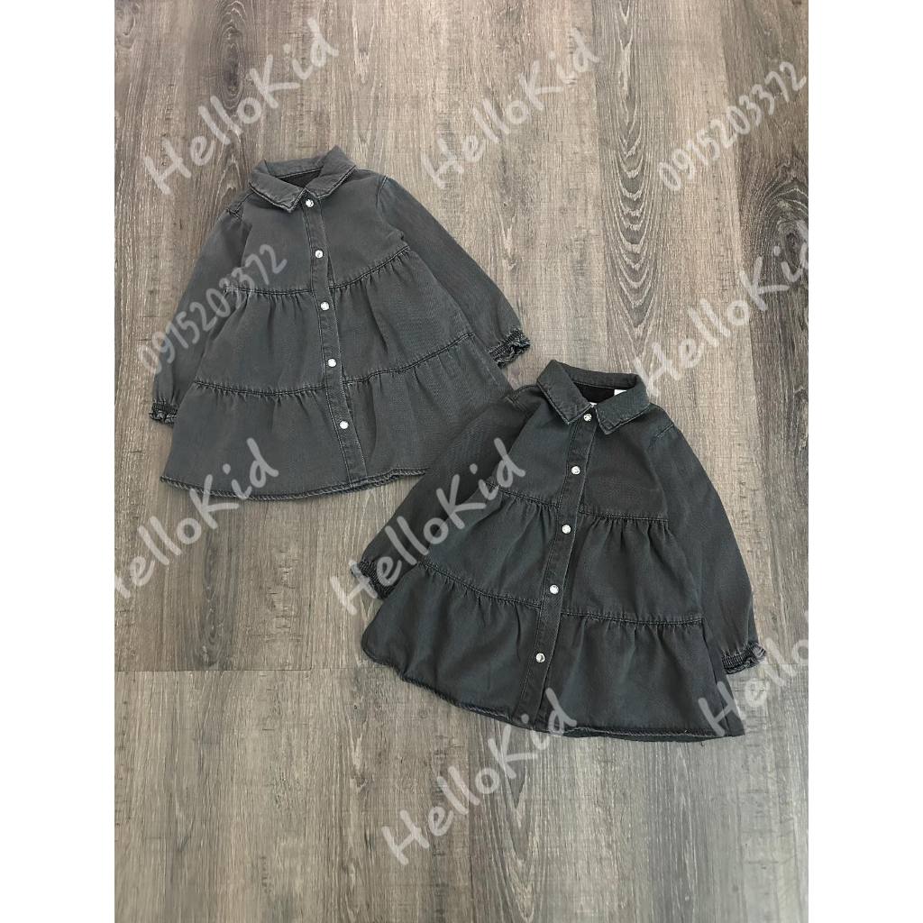 Váy jean cổ polo zxr bé gái