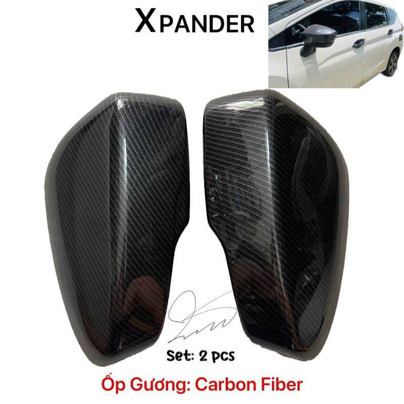 Ốp gương Carbon fiber xe Xpander