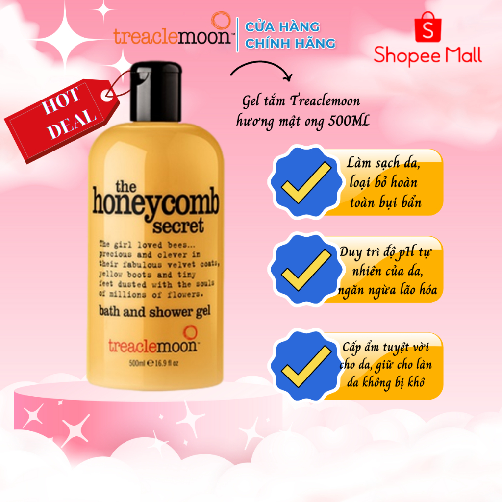 Gel tắm mật ong Treaclemoon 500ml - The Honeycomb Secret