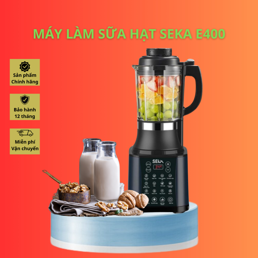 Máy làm sữa hạt E400 SEKA, dung tích 1.7L, bảo hành chính hãng 12 tháng