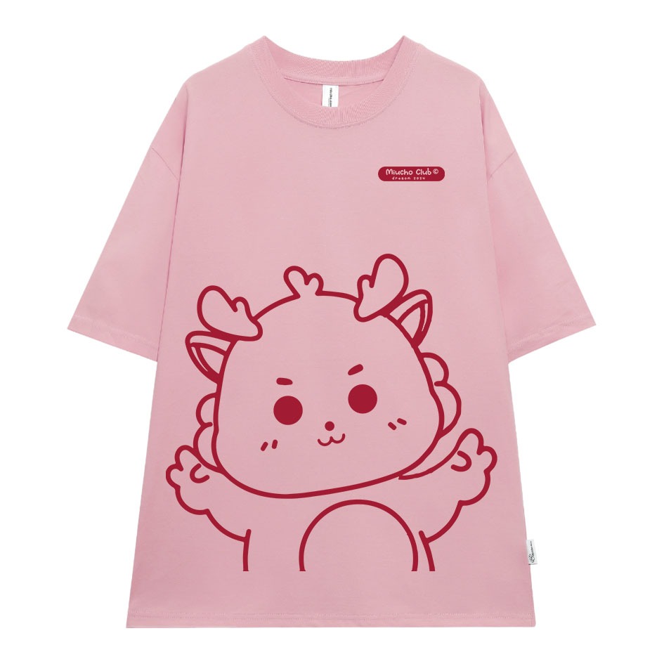 Áo thun unisex Rồng xinh local brand form rộng ATD743 Miucho cotton cổ tròn in graphic