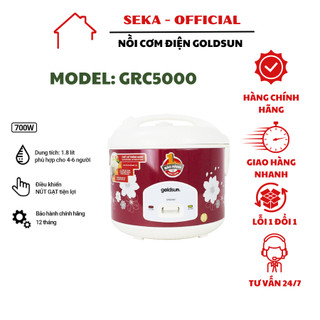 Nồi cơm điện 1,8L 700W lòng nồi thiết kế tổ ong phủ chống dính 2 mặt cho gia đình từ 4-6 người Goldsun GRC5000