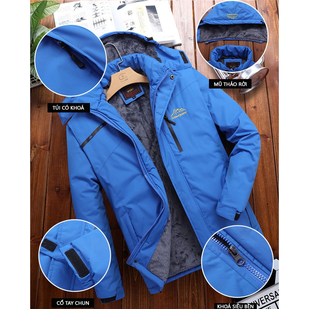 ÁO KHOÁC NAM NỮ CHỐNG THẤM 3 LỚPchất Gortext chống nước cản gió,kết hợp lót lông dày dặn ấ