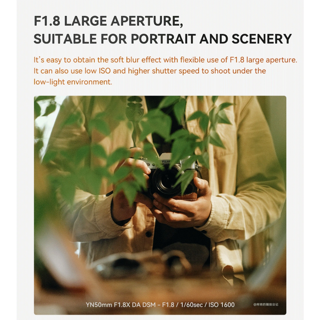 Ống kình Yongnuo AF 50mm f/1.8 Fujifilm XF - Hàng chính hãng