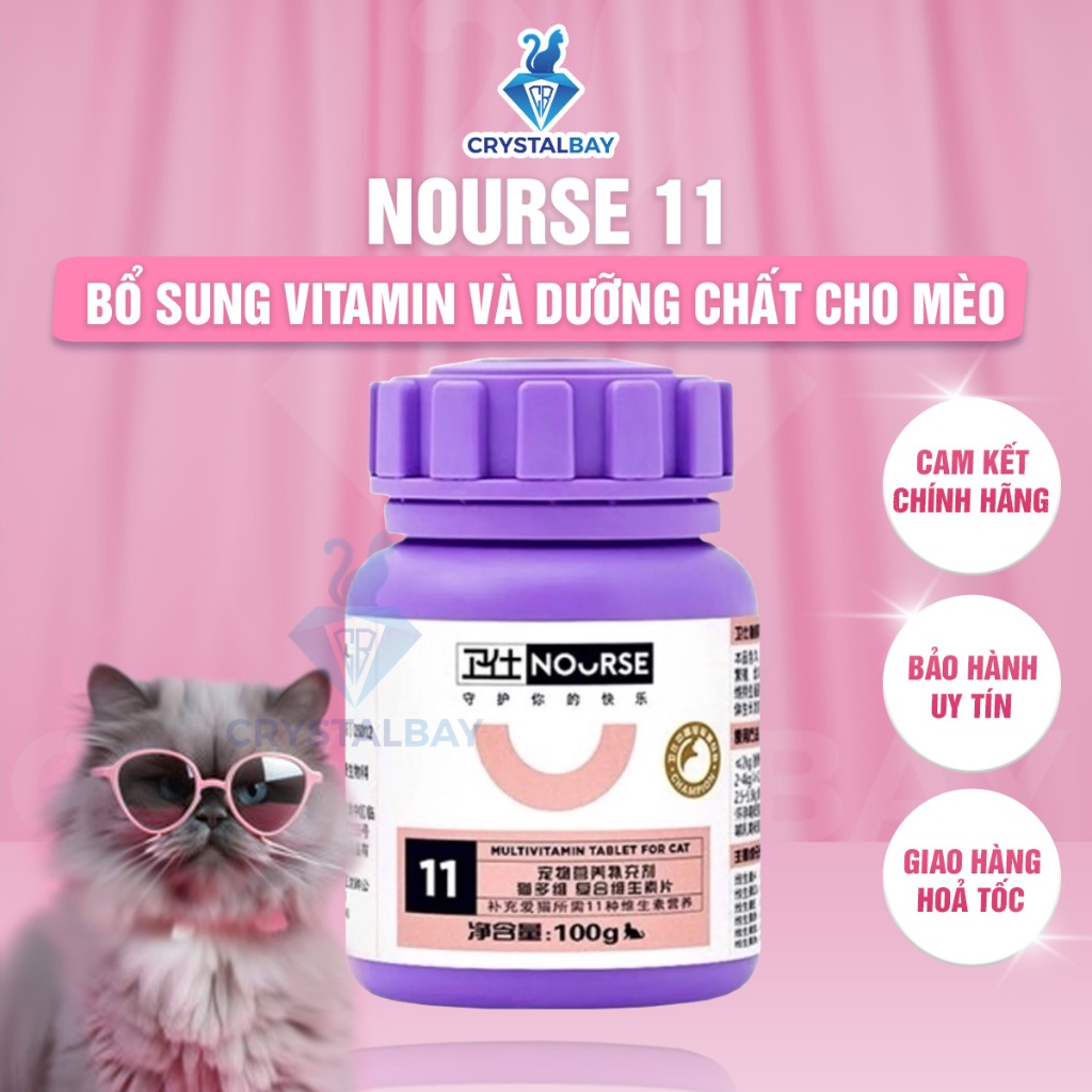 [NOURSE 11] - Vitamin tổng hợp cho mèo hũ 200 viên