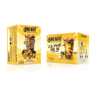 Ông Bầu - Combo 5 Hộp Cà Phê Sữa Đá Hòa Tan Tươi Mới - Hộp 240g (10 gói lẻ)
