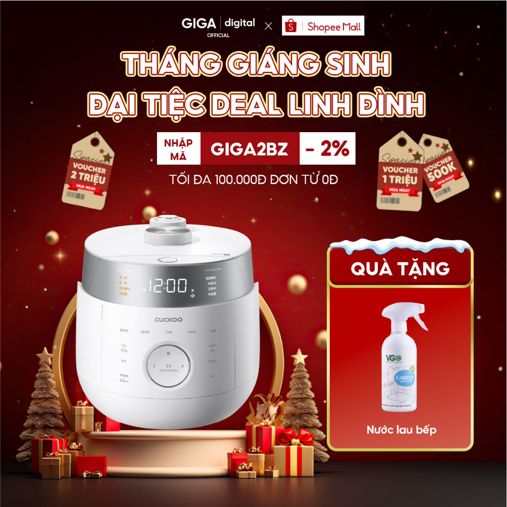 Nồi Cơm Điện Tách Đường Cuckoo Hạ Cánh Nơi Anh CRP-LHLR1010FW - Phù Hợp Cho Người Ăn Kiêng, Giảm Lượng Đường