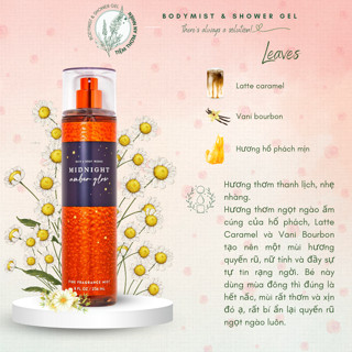 Xịt thơm toàn thân Bath And Body Works 236ML chuẩn hàng Mỹ Auth-Xịt Thơm Toàn Thân Midnight amber glow tông gỗ, ấm áp