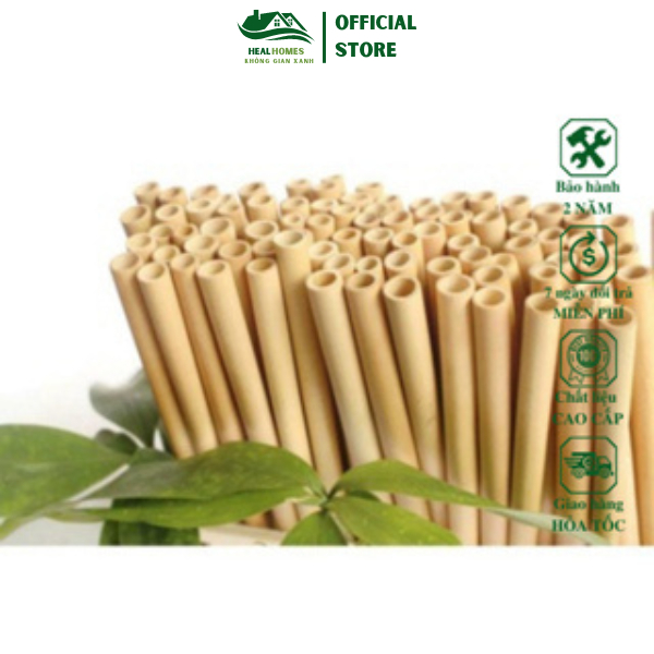 Ống hút tre chiều dài 15cm dùng cho nhà hàng, khách sạn, quà tặng doanh nghiệp sang trọng cao cấp loại 1 / HealHomes