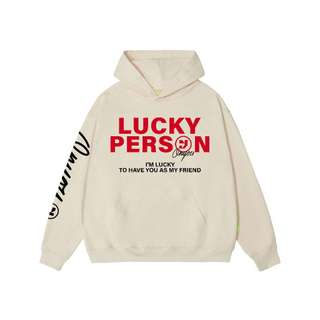 Áo hoodie nỉ lót lông OnYou Local Brand Unisex nam nữ Lucky Person HD008