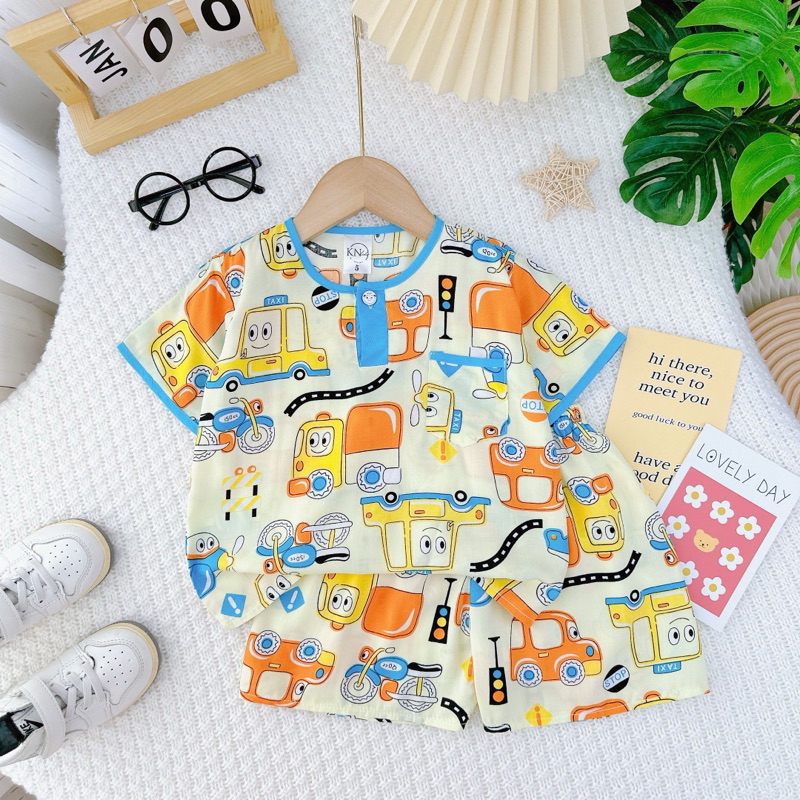 Bộ tole / lanh tay ngắn quần đùi bé trai đủ size