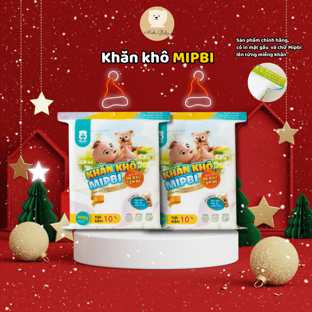 Khăn Vải Khô Đa Năng Cao Cấp Cho Mẹ Và Bé Mipbi Bịch 600/900g - Michi Baby MC233