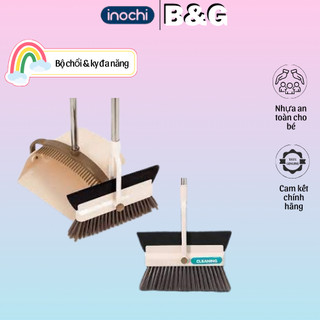 Chổi quét nhà thông minh kèm ky hốt rác Inochi Nhật Bản đa năng, quét nước, nhà tắm, trần nhà, mạng nhện Vapu HCM