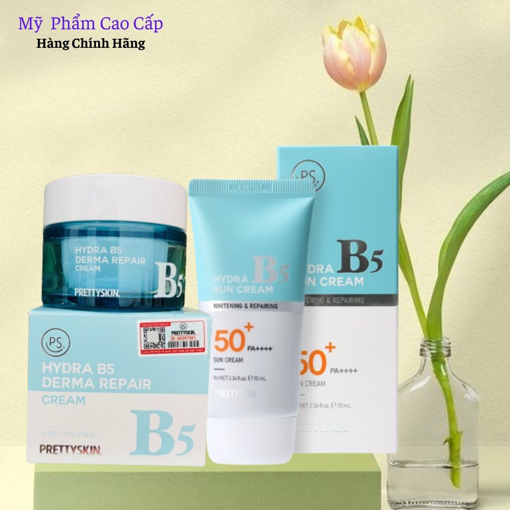 COMBO 2 SẢN PHẨM CỦA B5: KEM CHỐNG NẮNG TRẮNG DA VÀ KEM DƯỠNG PHỤC HỒI DƯỠNG TRẮNG .