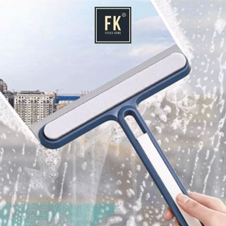 Cây gậy lau kính 2 chức năng kèm chổi quét khe kẽ, dụng cụ lau kính 2 mặt đa năng cán dài